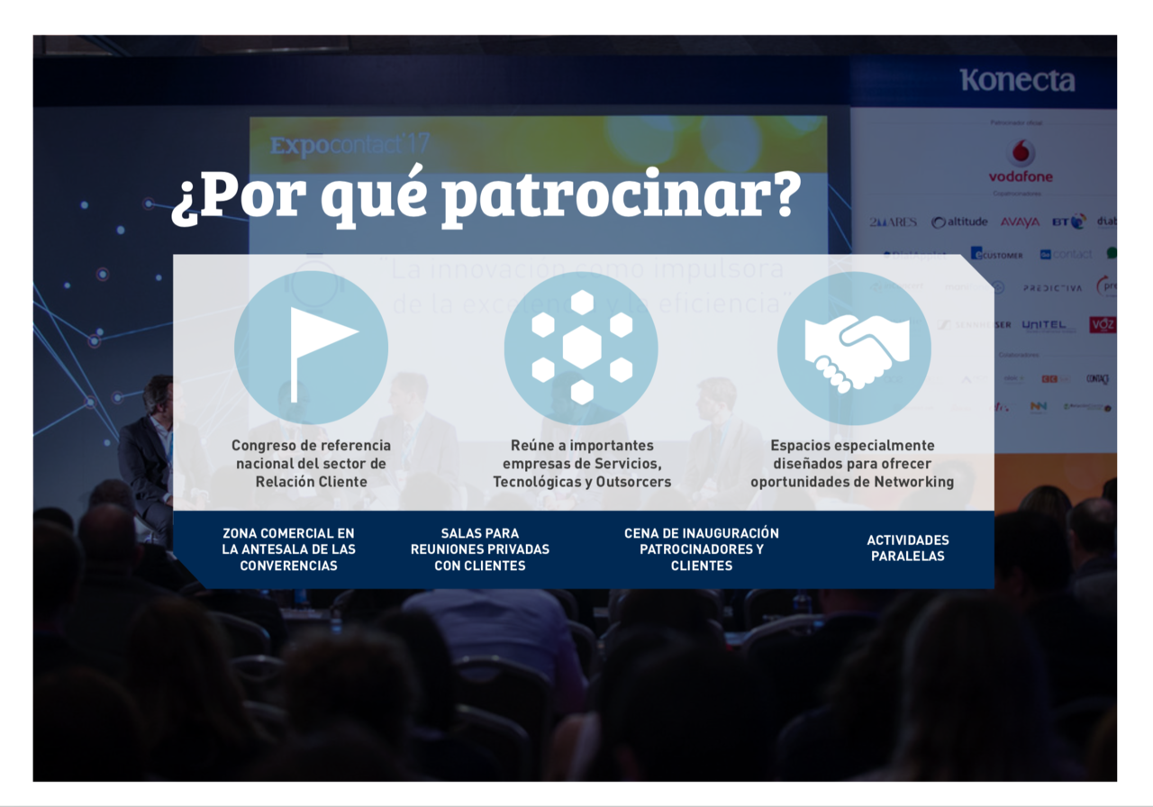 Diseño de todo el contenido gráfico de Expocontact 2016, 2017 y 2018.
Logotipo Expocontact, creatividad, Stands, Anuncios de prensa, Dossier de patrocinio, Folleto de programación, Rollups, Diseño de contenido de pantallas (presentaciones, mesas...