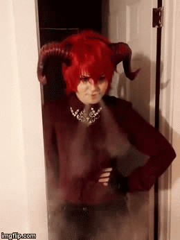 kobrakid23:  Smol, fire-breathing brat.  Halloween night XD I loved this costume