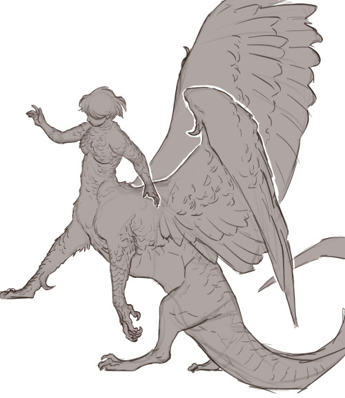 Doodles Of Chicken Falin Except She Has Slightly More Proportionate Human:dragon Sizing