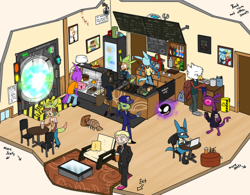 Leina’s (my Chespin on the register) cafe… a place where anyone from any universe comes to have a cu