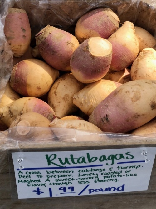 Rutabagas, $1.99/pound, Oak Marr Farmers Market, Fairfax, 2017.