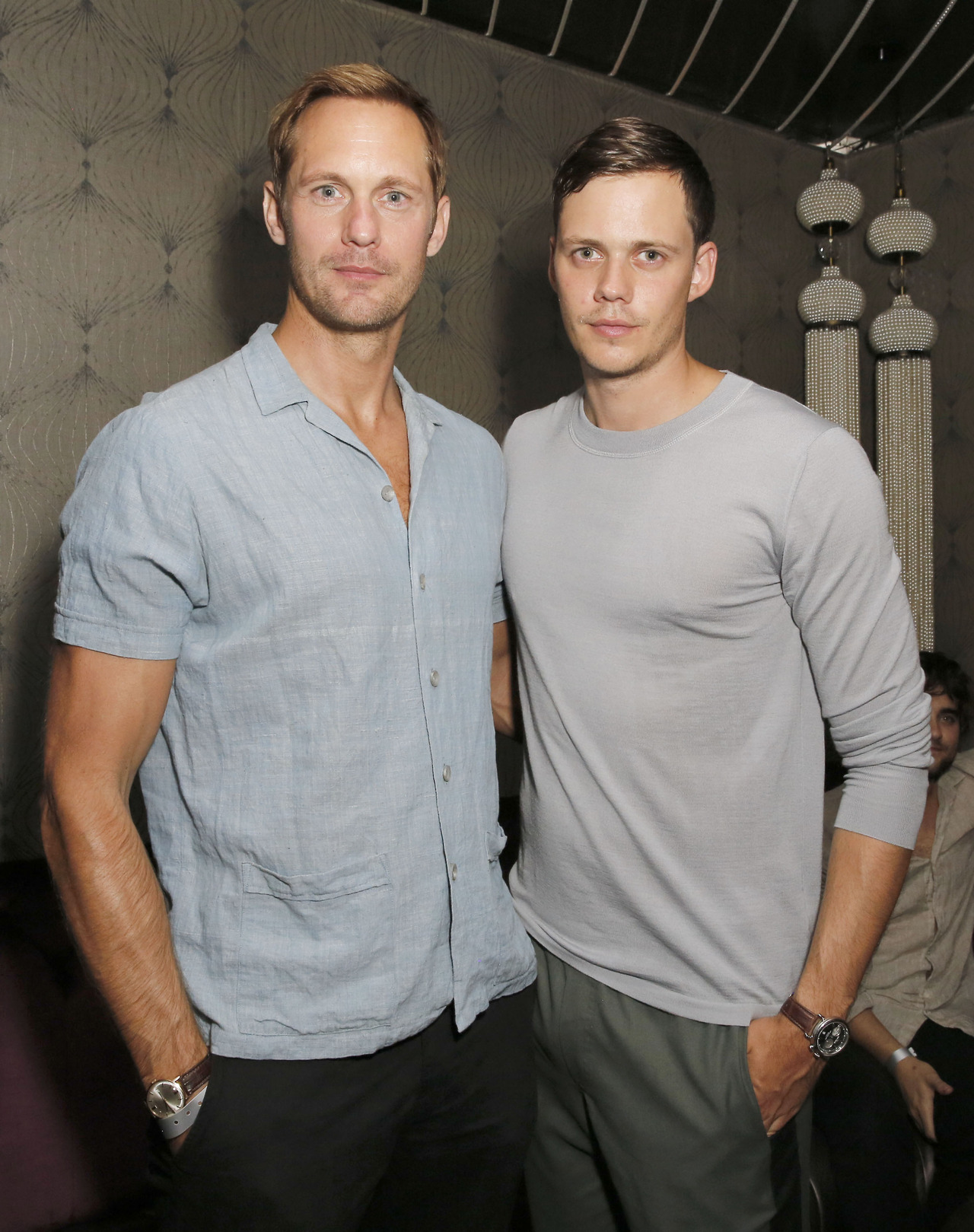 alexanderskarsgardonline: Alexander &amp; Bill Skarsgard at a party in Los Angeles
