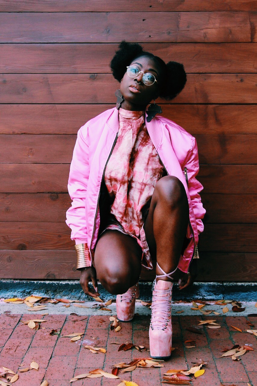 blackfashion:  IG: @blachaz3  Jacket by: @FistsUpAfrosOut 