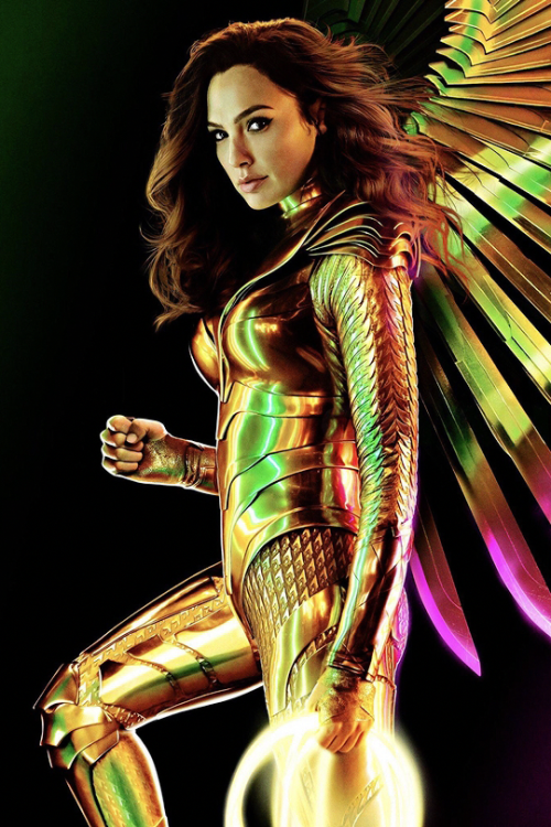 Gal Gadot as Wonder Woman with the Golden Eagle Armor in Wonder Woman 1984 (2020)