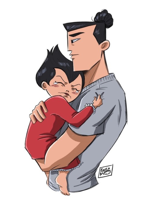 refrigerator-art:Wow ya’ll, I can’t believe Jack adopted Ashi as a kid and is raising her. So beauti