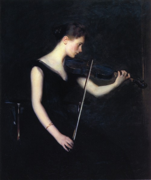 advotiya-raskolnikova: Stephen Seymour Thomas, the Violin Student || Edmund Tarbell Girl, with 