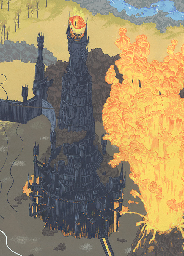 xombiedirge:  Lord of The Rings Map by Andrew DeGraff / Tumblr / Store Part of