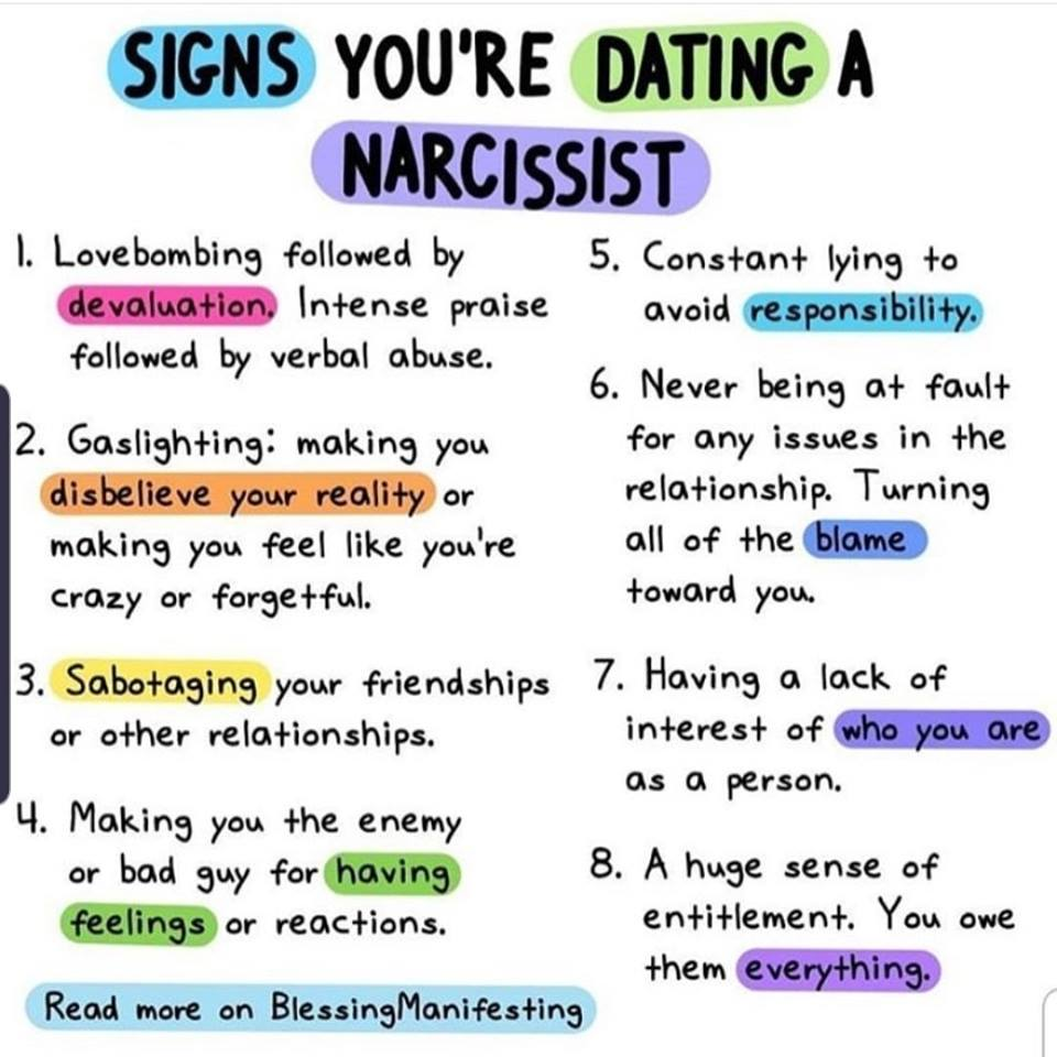 Signs that you are dating a narcissist
