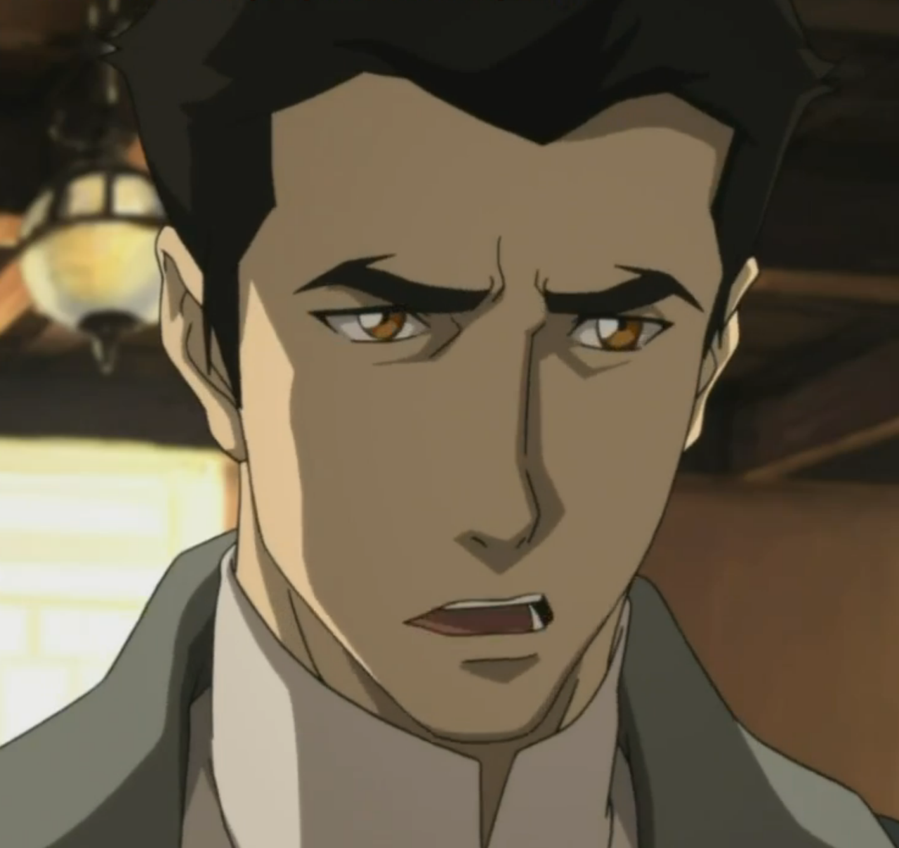 mako-symptoms:  korraaa:  &gt;:-o  no but his face is fucking beautiful here