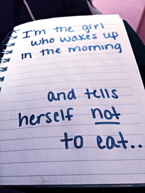 starving-tobe-skinny100:  I have a secret I hide from the world, but the truth is people are better off not knowing. No one knows the real me, and this just happens to be who I am, who I have become