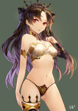 Rarts:  Sexy Anime Girl Tohsaka Rin (Ishtar): Fate/Grand Order Fanart [By Kim Eb]