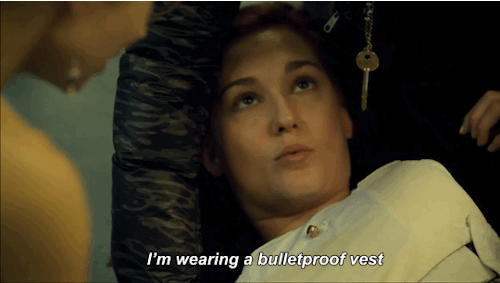 shawkissedroot: mandyprescott: LIKE EVERY GOOD LESBIAN KNOWS TO DO queen of wearing a bulletproof ve
