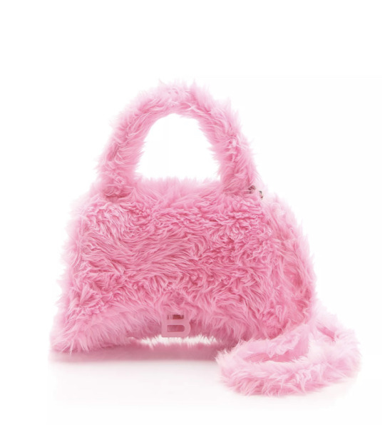 prettyvixenavenue:Balenciaga Pink Hourglass Medium Fluffy Top Handle Bag | Ū,150
