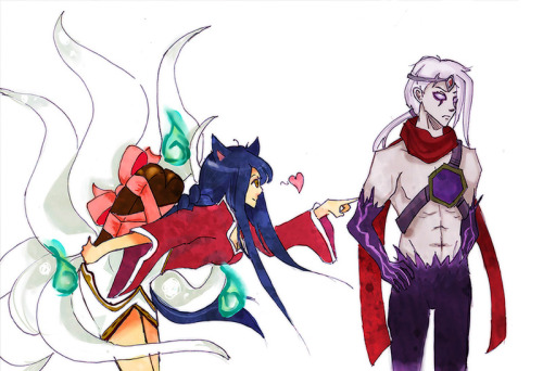 acetylotaku: Ahri and Varus hée. I made that for my boyfriend’s b-day.