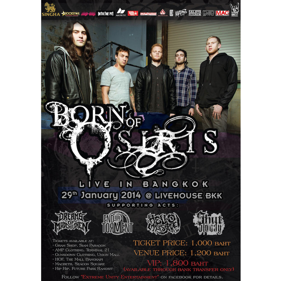 CONCERT/EVENT: BORN OF OSIRIS LIVE IN BANGKOK 29.01.14