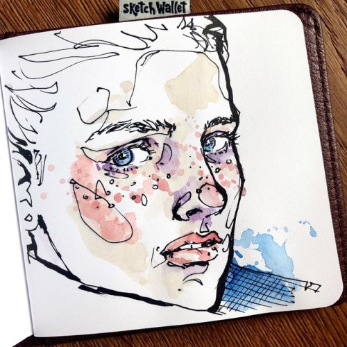 Quicky in the little sketchbook in my wallet.  #Portrait #Portraitsketch #sketchwallet #Sketch #Sket