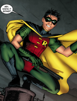 protagonistically:  fragileicicle:  Tim Drake as Robin in Legends of the Dark Knight: The Crime that Never was Commited (2012).by Tom Taylor and Nicola Scott. Good to see him back in his original costume, even if it’s just for one story.  This was such