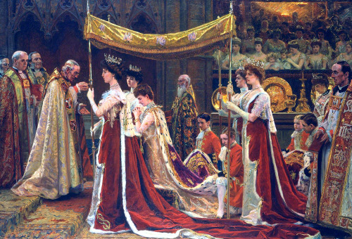 The Anointing of Queen Alexandra at the Coronation of Edward VII by Laurits Tuxen, 1903