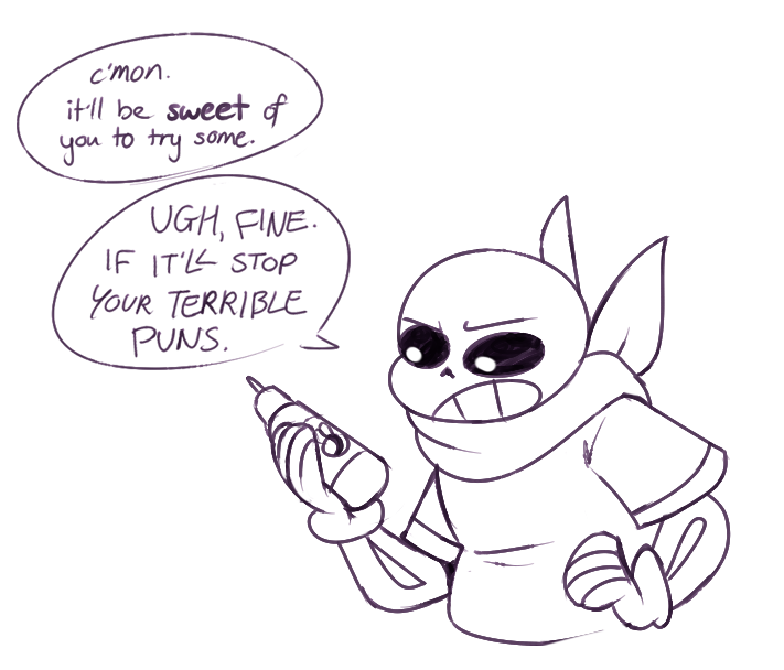 min-play:  What if UnderSwap Sans gets really really bad sugar highs.  He would be