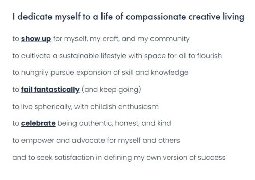 the latest version (1.7) of my creative living manifesto for my upcoming website relaunchtext in ima