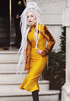 ladyxgaga:  Photos of Gaga leaving her hotel in London a few moments ago. 