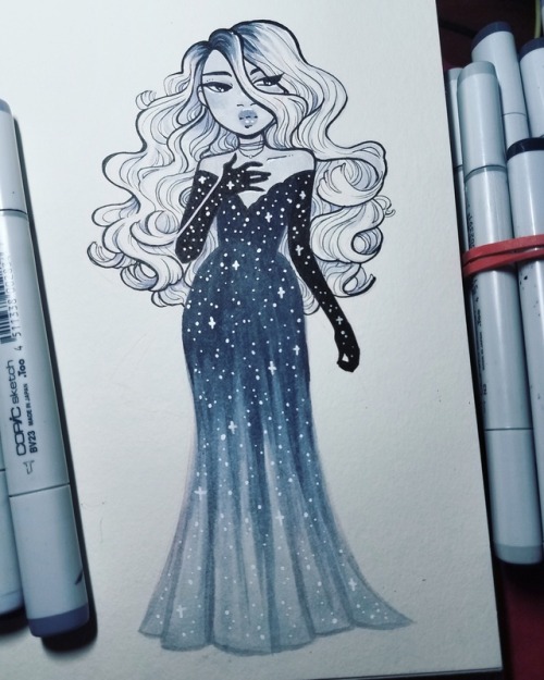 starlight dress 2, drawn with @copicmarker