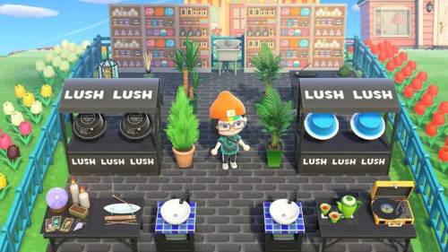 acnhcustomdesigns: lush cosmetics stall designs, hat/products, and shelves for simple panelMA-0774-0