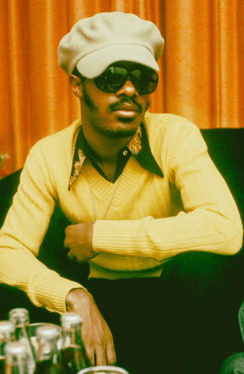  Stevie Wonder photographed by Ginsberg Hanekroot while backstage at the Rainbow Theatre in London, 