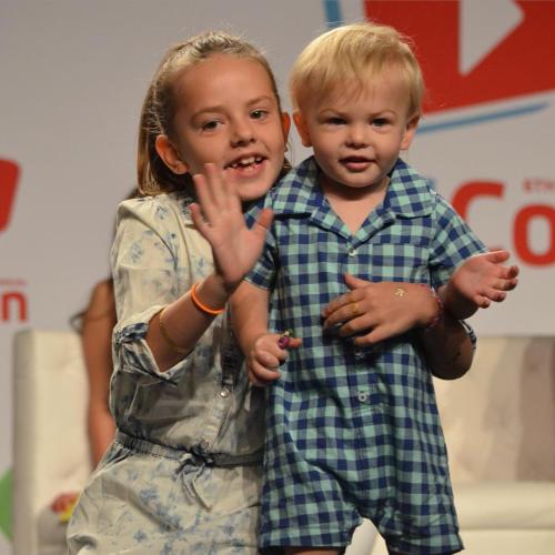 So precious! #Shaytards #VidCon @shaycarl @katiletters