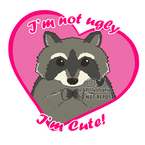 Trash Panda! Another cutie for my series. You can get this printed on stuff here: www.devian