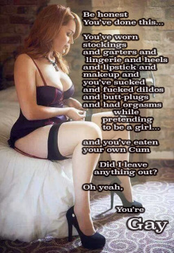 gaycurioussissy:  ilovesuckintrannycock:  jesseluvsheels:  buzzgfs:  yes I did that…  I have done all of that, numerous times.  I’ve done all those things! I must be a gay cock hungry sissy panty wearing faggot! ❤️❤️  Ditto!Pandora💋💋