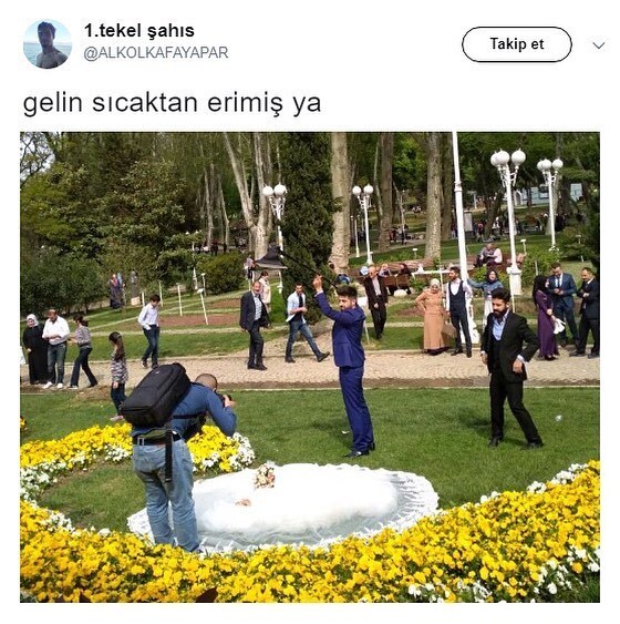 Gelin sıcaktan erimiş ya