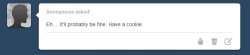 asklibrapony:  “Eh…. It’ll probably be fine. Have a cookie.” - Anon Cookie!  HNNNG &lt;3