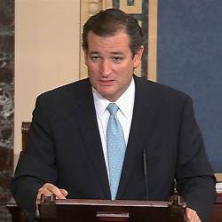 landofdoom:  shortformblog:  nbcnews:  15 hours and counting: Cruz reads ‘Green Eggs and Ham’ as crusade against Obamacare continues (Photo: NBC News) He does not like Obamacare, he does not like it anywhere. Texas Sen. Ted Cruz took to the Senate