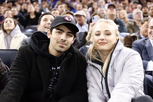 jobrosupdates: March 19: Joe and Sophie at the Rangers vs Brewers game at the Madison Square Garden 