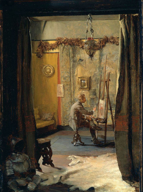 Ignaz Gaugengigl - Self-portrait in the studio (1881)