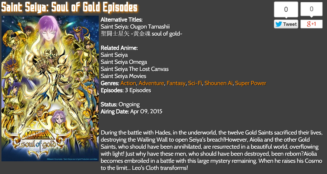 Soul of gold episodeos