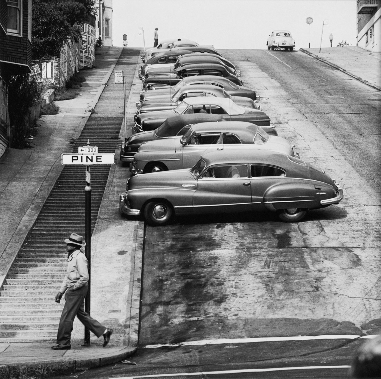 182-k 1954 POWELL STREET SAN FRANCISCO PHOTO Vintage Cars 