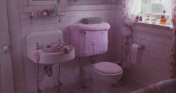 mostlyfiction:  And here’s the bathroom..  it’s a bit of a mess. 