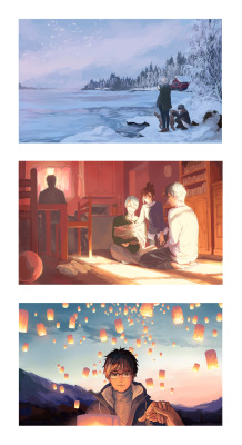 mikkapi:  Select pieces from my sketchy YOI color/comp/light studies (photo ref). Because I need help with my fundamentals and I’m also way too obsessed with these two lol 