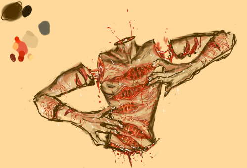 kink-engine: holy shit im late to goretober heres day 1 - excessive gashes/lacerations