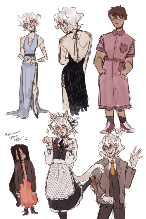deadmaidclub: outfit sketches from over the past few days but unsurprisingly theyre mostly komaeda