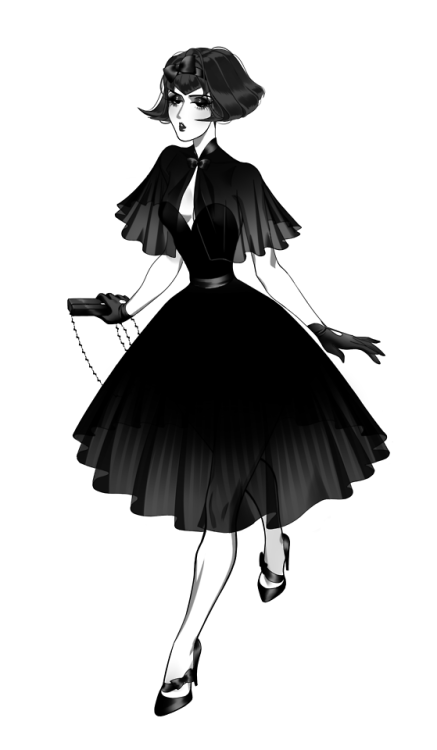 mmonsterbones:some black n white dorothys :~) i never color w flat black so ive been trying 2 get th