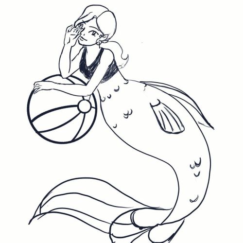 Tuesday’s #mermaidsketch is a sporty #mermaid She was my 8 or so try on a #merymayilustracion today 