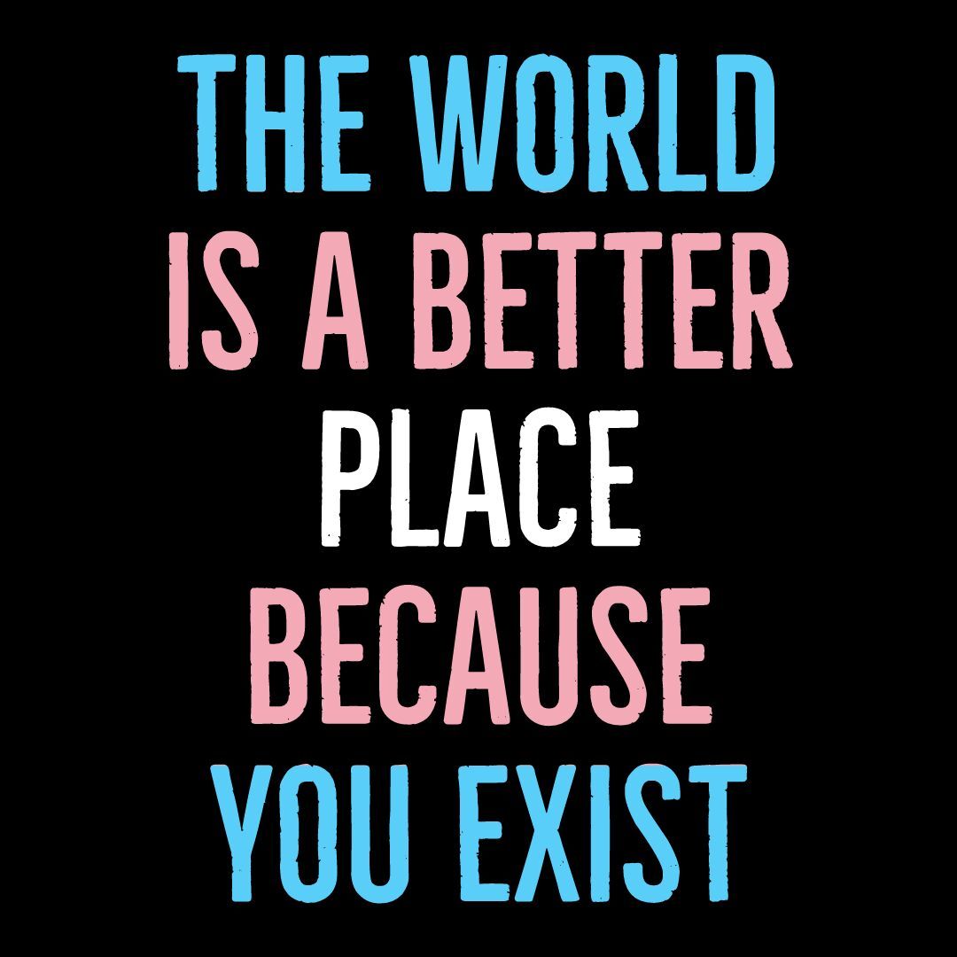 genderqueerpositivity:  (Image description: text in the colors of the trans flag