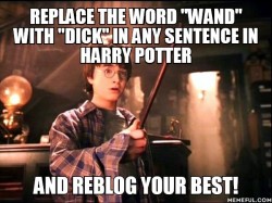 geniewithwifi:  matt-the-blind-cinnamon-roll:  zaubermauz:  haveabiscxitpotter:  our-hideout-world:  “”EXPECTO PATRONUM!” Harry yelled. Nothing happened. Harry gripped his dick tighter and shook it up and down until a thick, whispy white substance