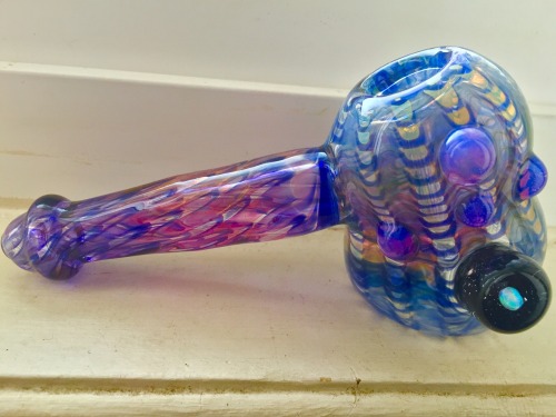 doobiedrewbie:  New fumed wrap and rake bubbler. 💘   Beautiful Glass Piece