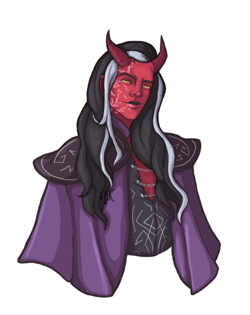 Bathane; tiefling warlock/rogue. Another one of my players’ characters in Curse of Strahd. He consid