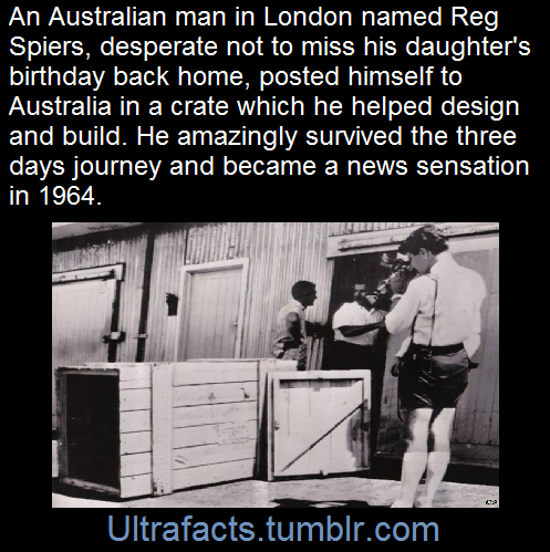 ultrafacts:     Australian athlete Reg Spiers found himself stranded in London with