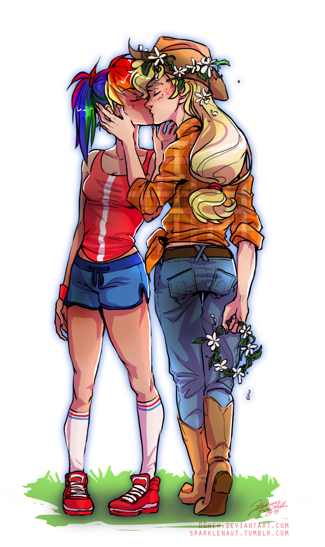 human rainbow dash and applejack